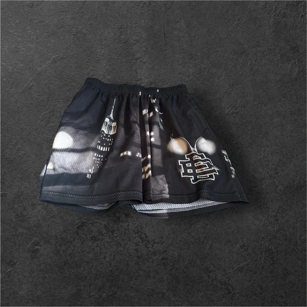 Eric Emanuel Black and Gray Mesh Shorts - Picture 4 of 4